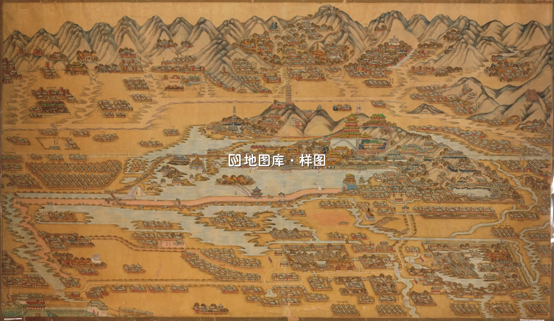 1888年北京颐和园八旗兵营地图_图1