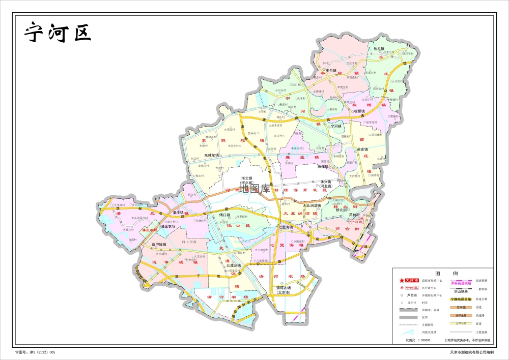 天津宁河区地图下载_宁河区标准地图下载_图1