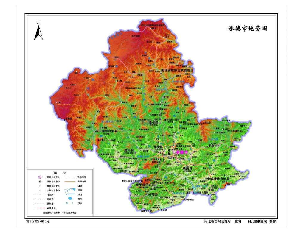 河北承德市地图（水系交通版、地势版、行政全图）_图2
