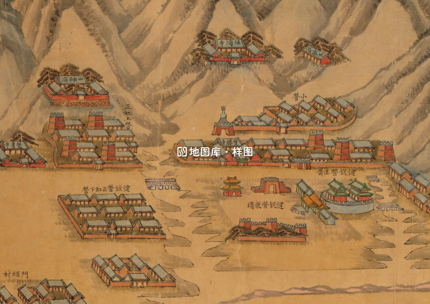 1888年北京颐和园八旗兵营地图_图5