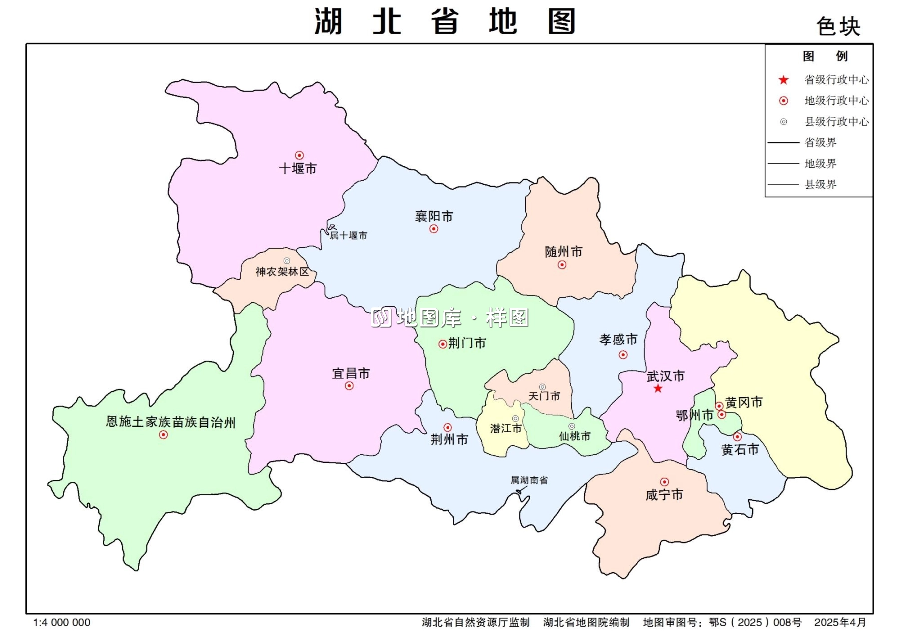 湖北省分区地图_湖北区域划分矢量地图_图1