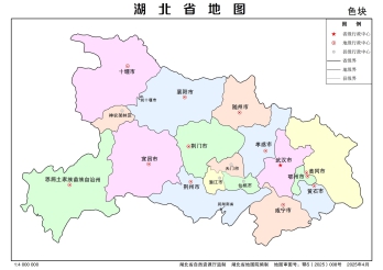 湖北省分区地图_湖北区域划分矢量地图