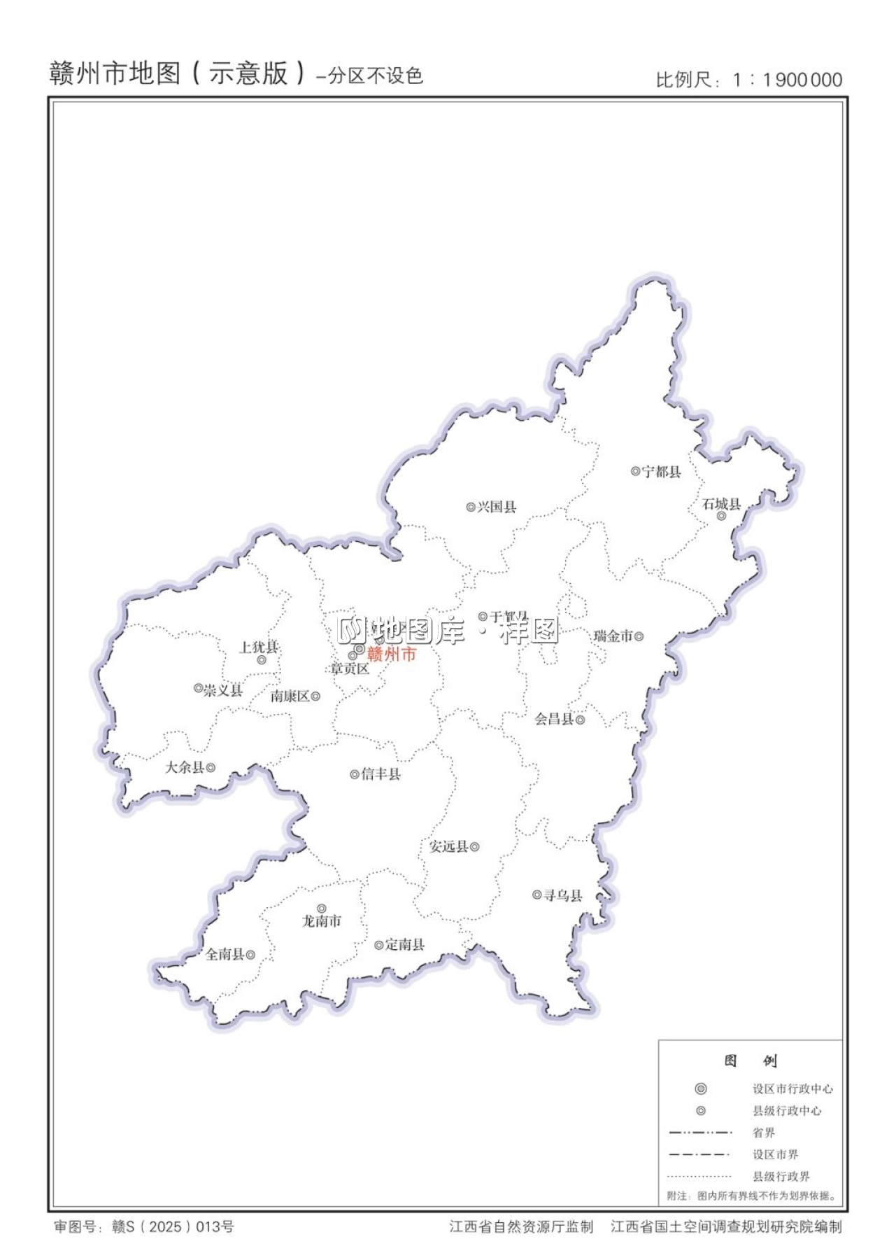 江西赣州市政区、交通、轮廓示意地图_图2