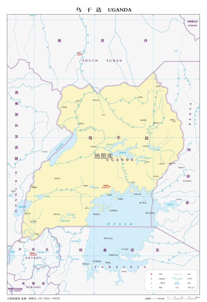 非洲乌干达地图_乌干达地图高清版大图_图1
