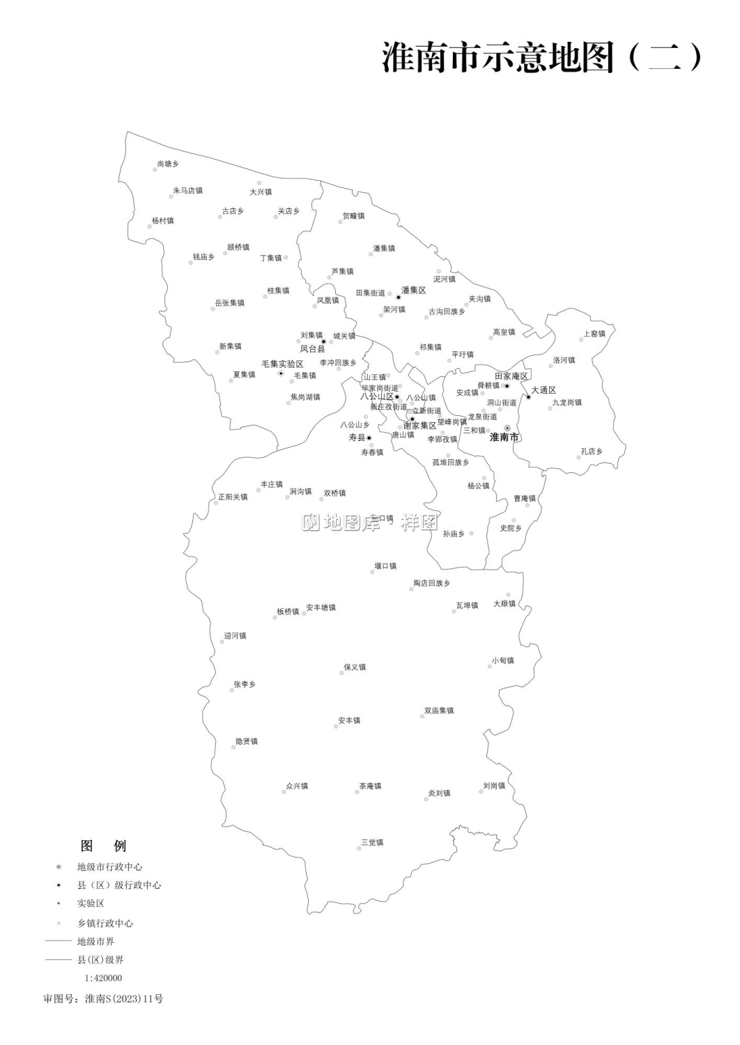 安徽淮南市示意地图_淮南轮廓地图_图2