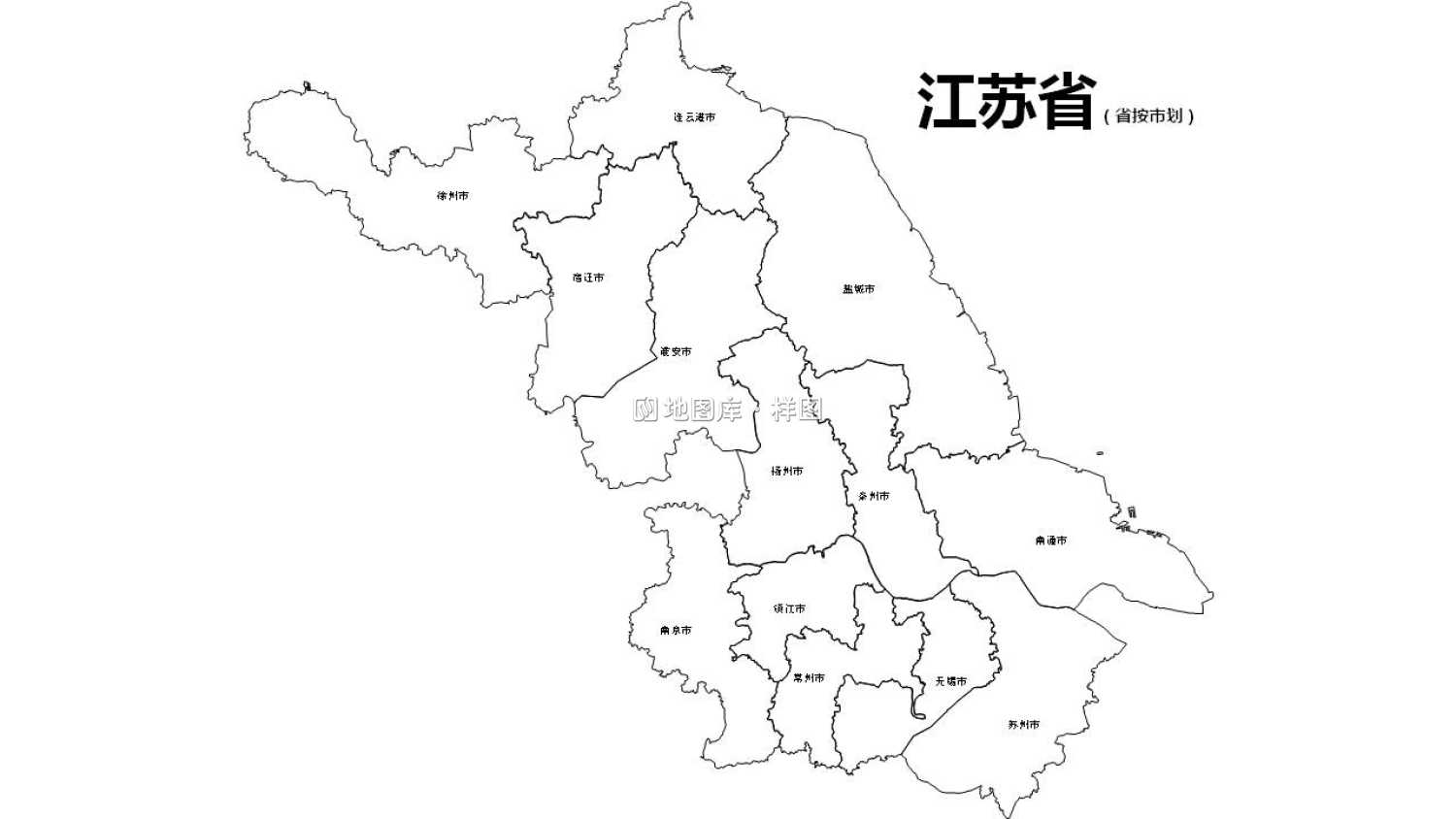 江苏全省市可编辑SVG、PPT矢量格式轮廓地图_图2