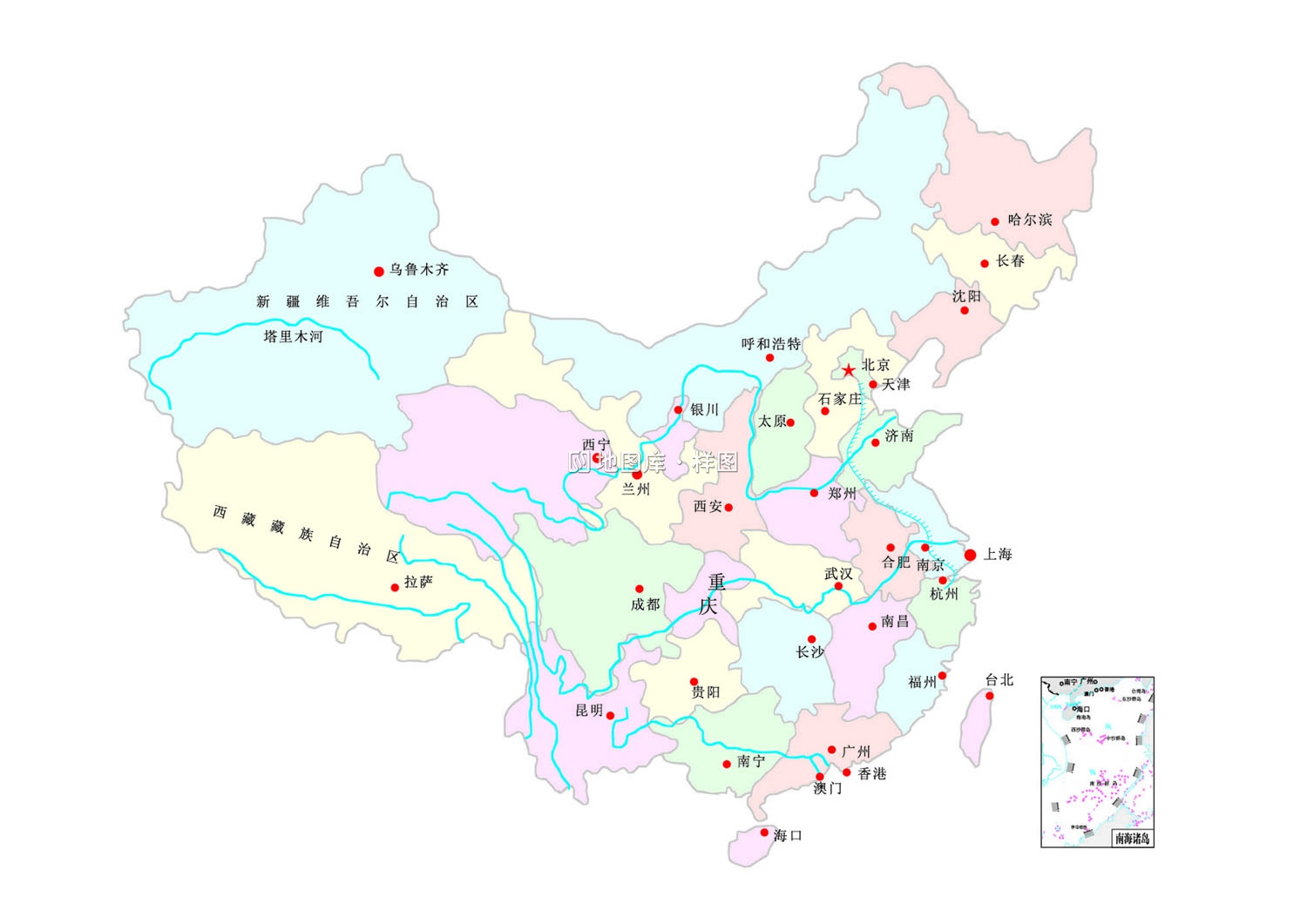 五款中国地图矢量源文件（无限放大、可编辑）_图2