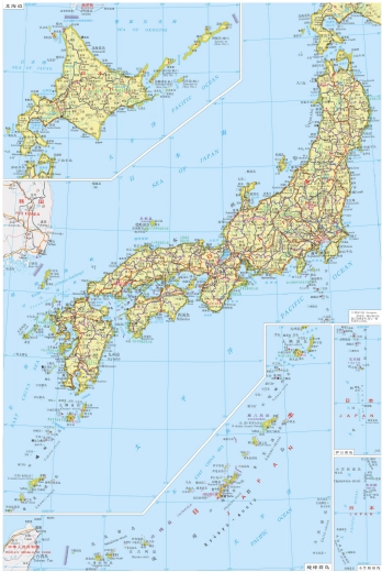 日本地图中文版高清晰详细版下载