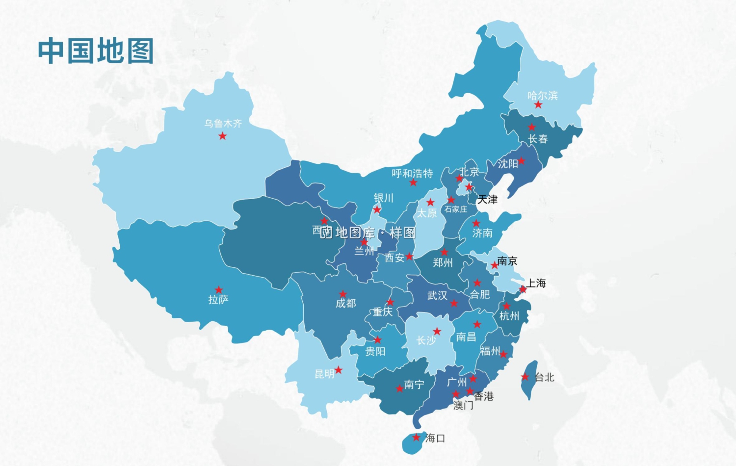 中国地图轮廓矢量可编辑填色CDR、AI源文件素材模板_图1