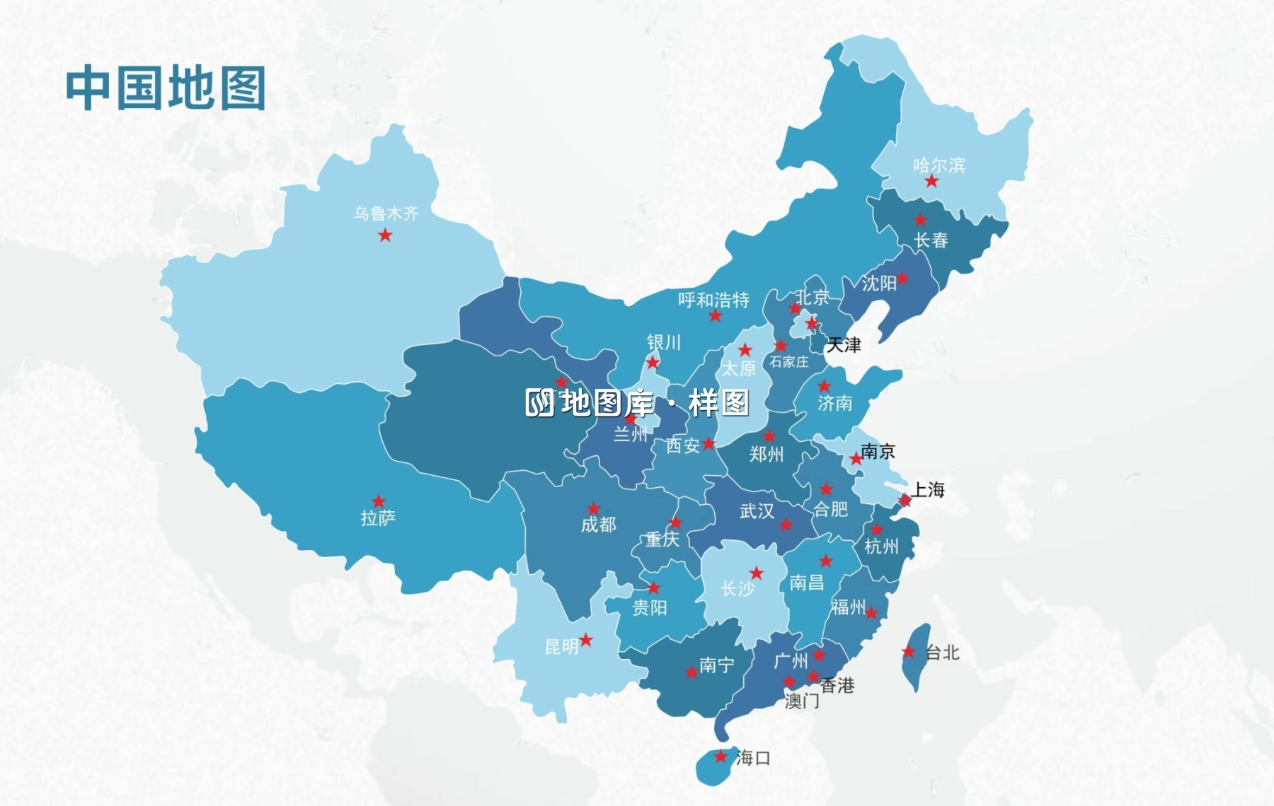 中国地图轮廓矢量可编辑填色CDR、AI源文件素材模板_图1