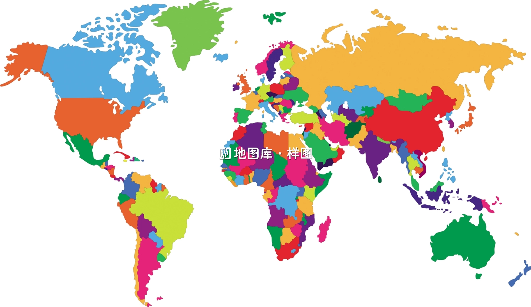 五款矢量世界地图_可随意编辑改色改文字_图4