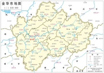 金华地图_浙江金华市政区地图高清版大图