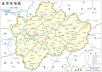 金华地图_浙江金华市政区地图高清版大图