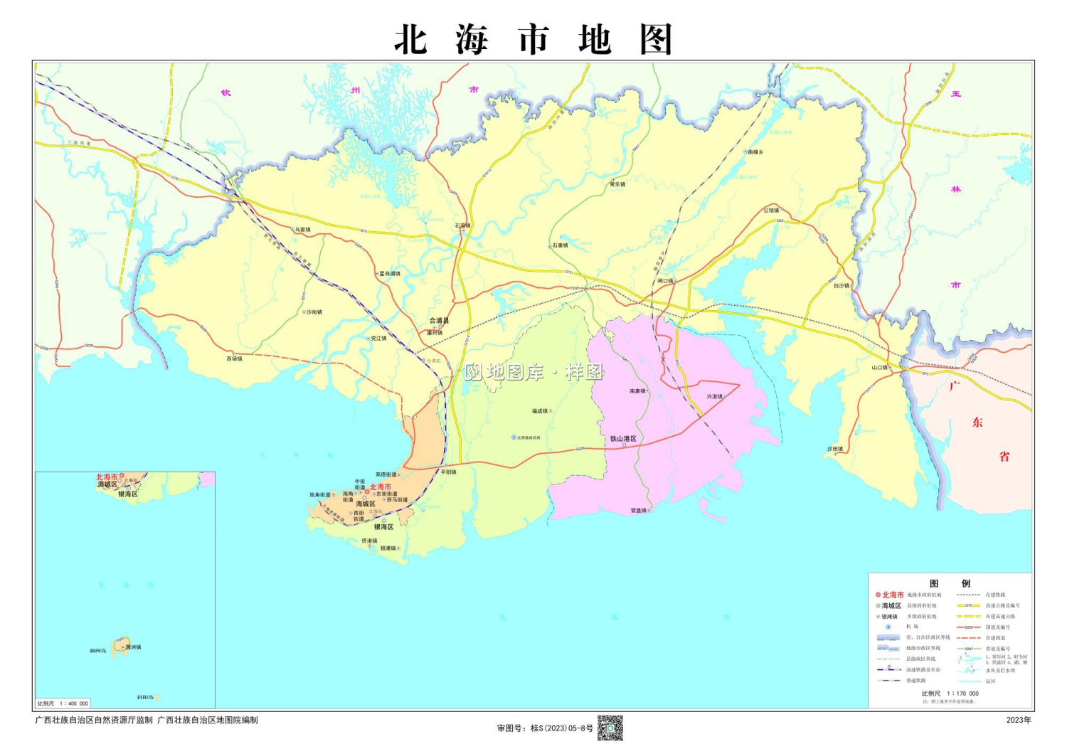 广西北海电子版矢量地图全图可放大_图2