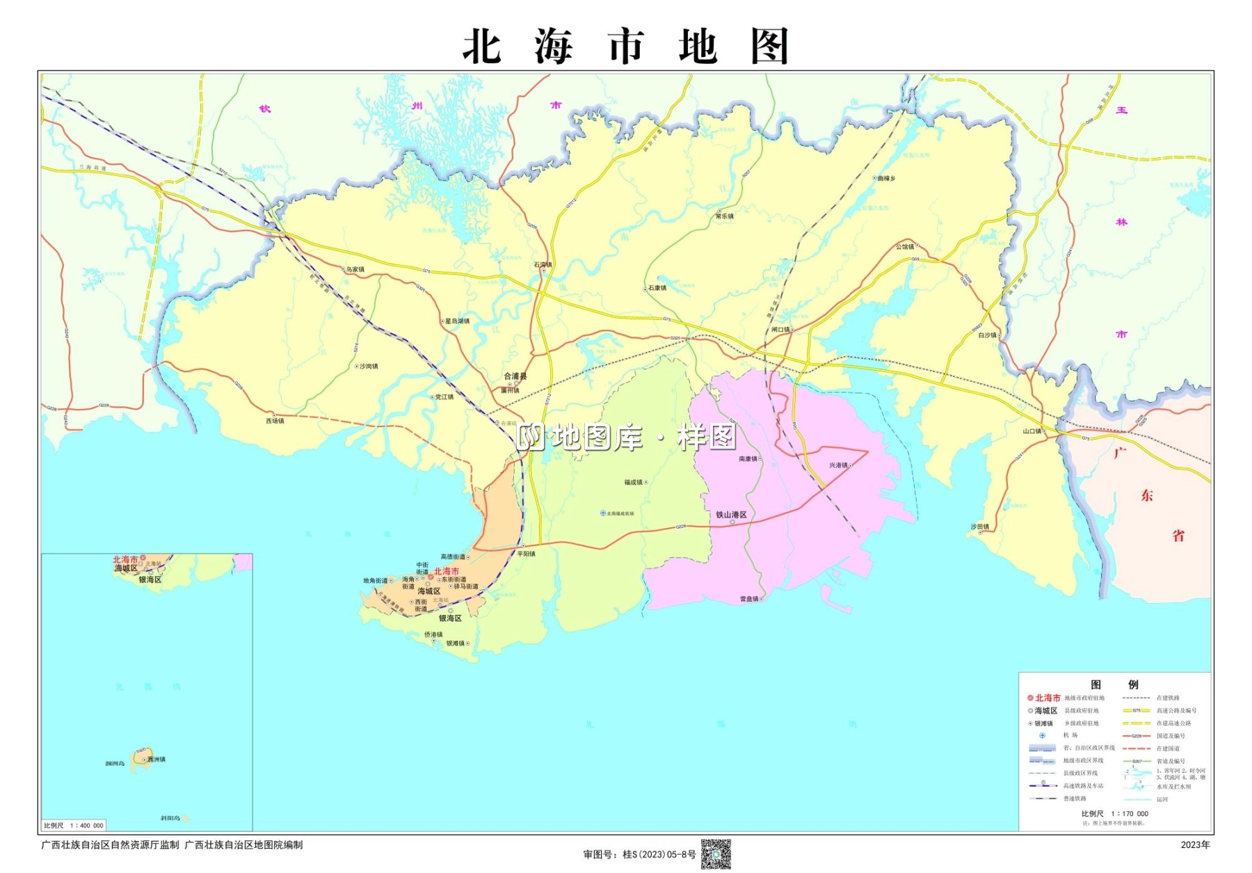 广西北海电子版矢量地图全图可放大_图2