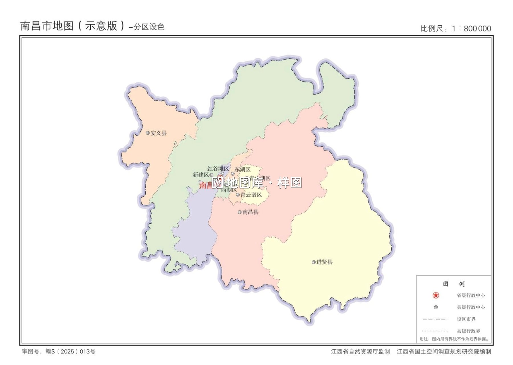 江西南昌市主题地图-市政区、交通、轮廓地图_图3