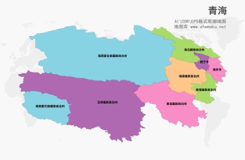 青海矢量地图AI、CDR、EPS格式源文件下载