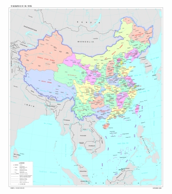 中国地图英文版高清下载_竖版