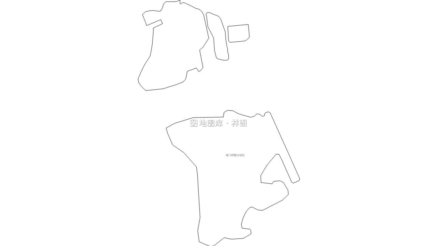 澳门边界地图PPT、SVG矢量格式可编辑/可拆分/可涂色_图1