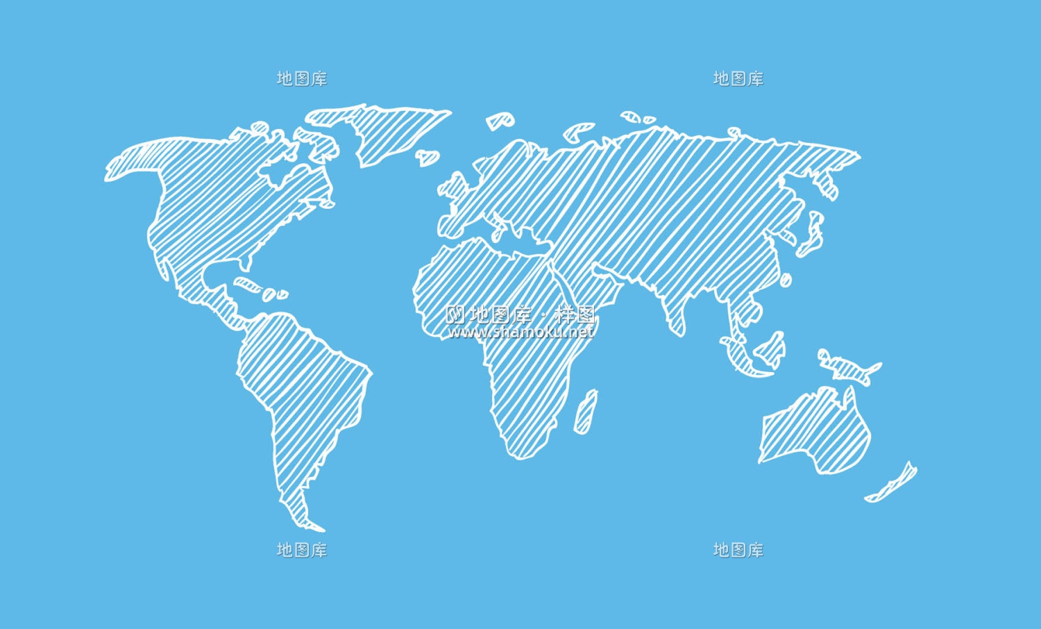 世界地图矢量地图手绘概念线条版_图1
