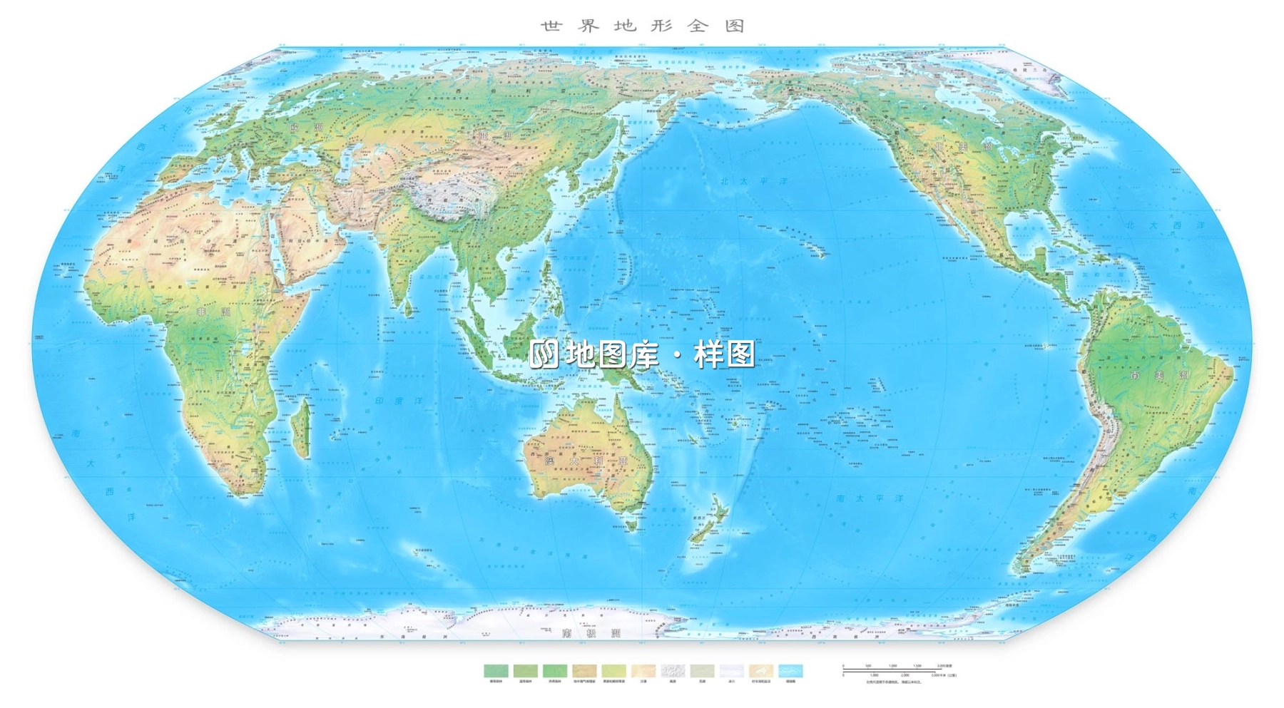 世界地形地势高清全图-世界山脉河流海洋等地图_图1