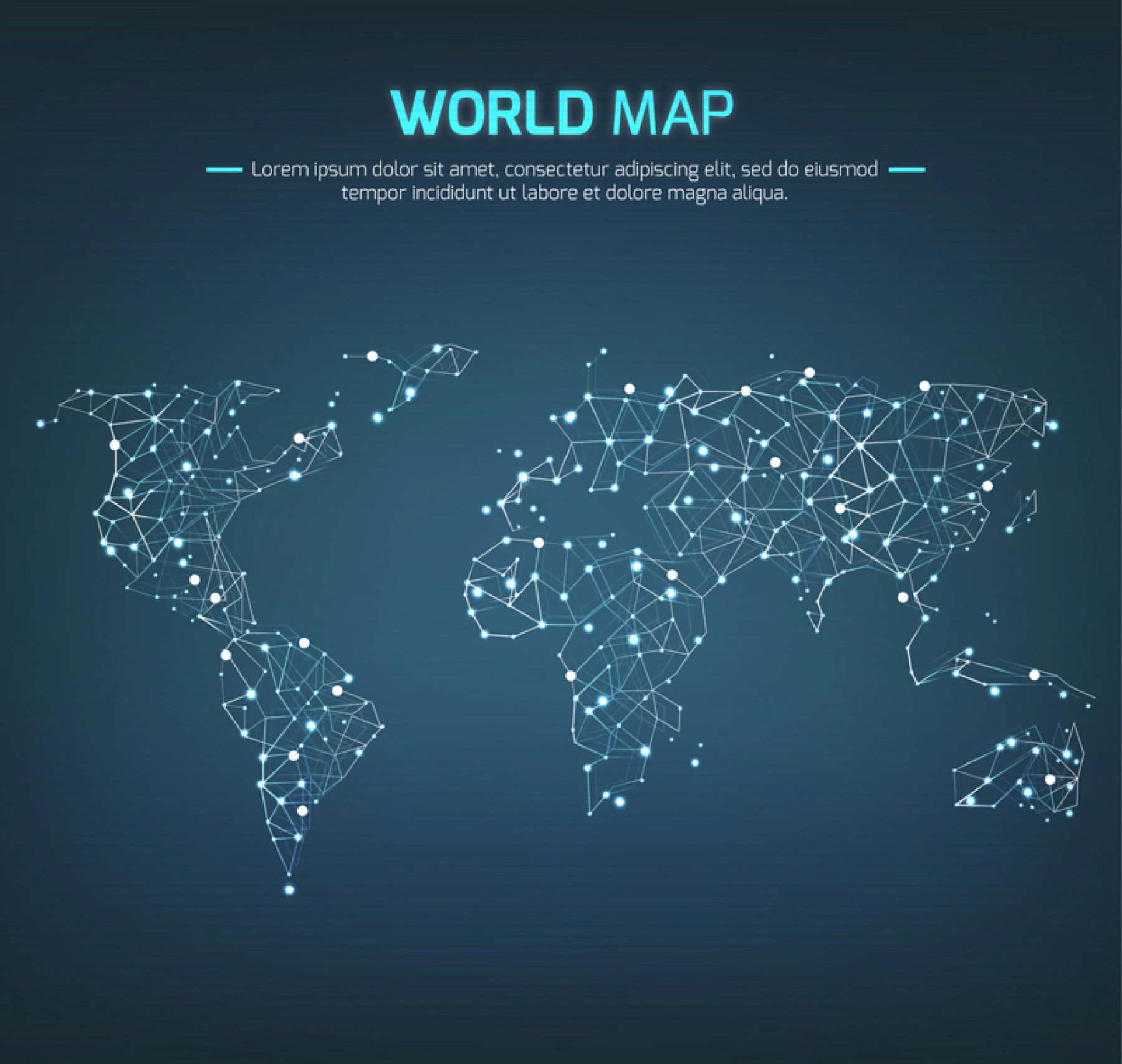 光点连线世界矢量地图(AI格式)科技感十足_图1