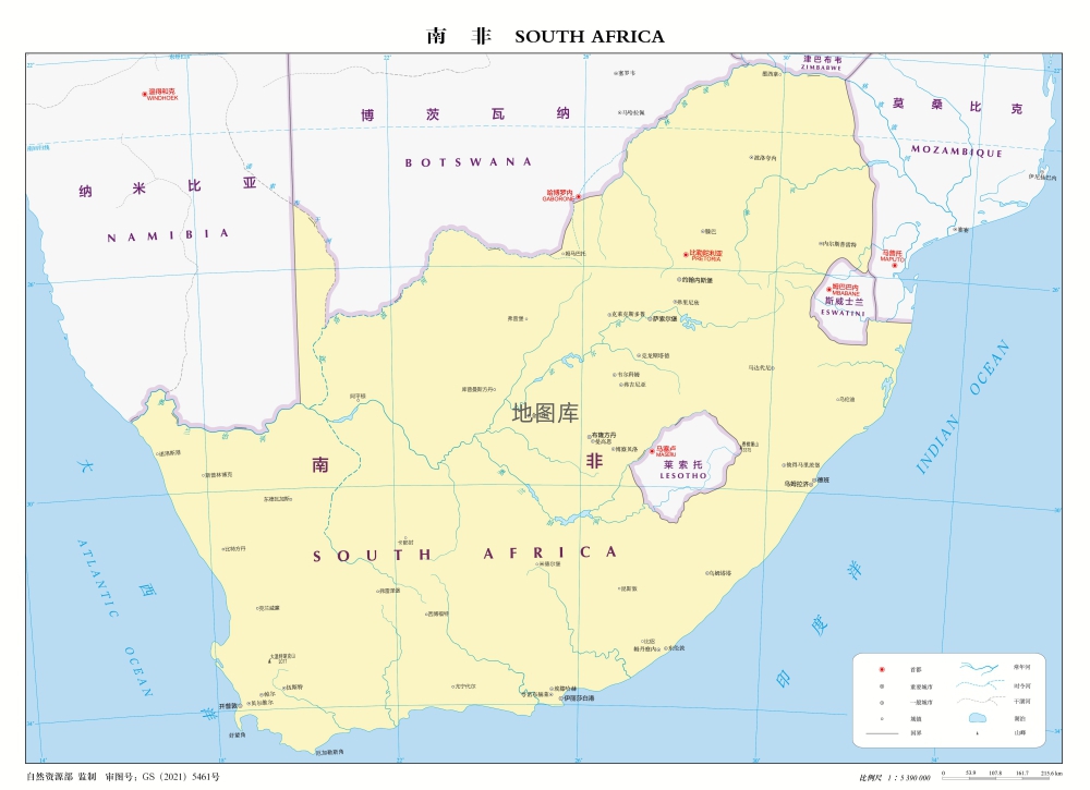 南非地图高清版大图_南非地图中文版全图_图1