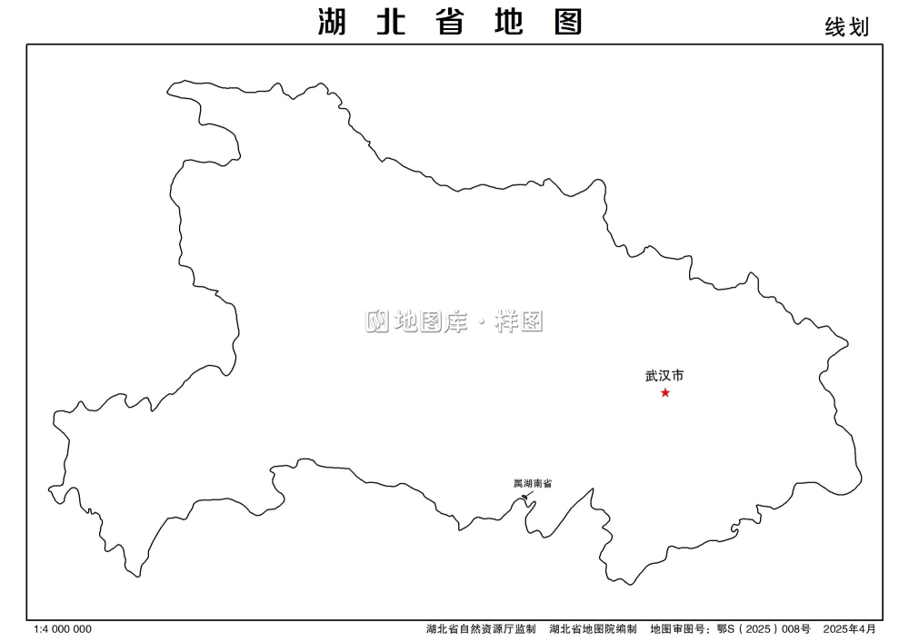 湖北地图线稿_湖北简版分区线划轮廓地图_图3
